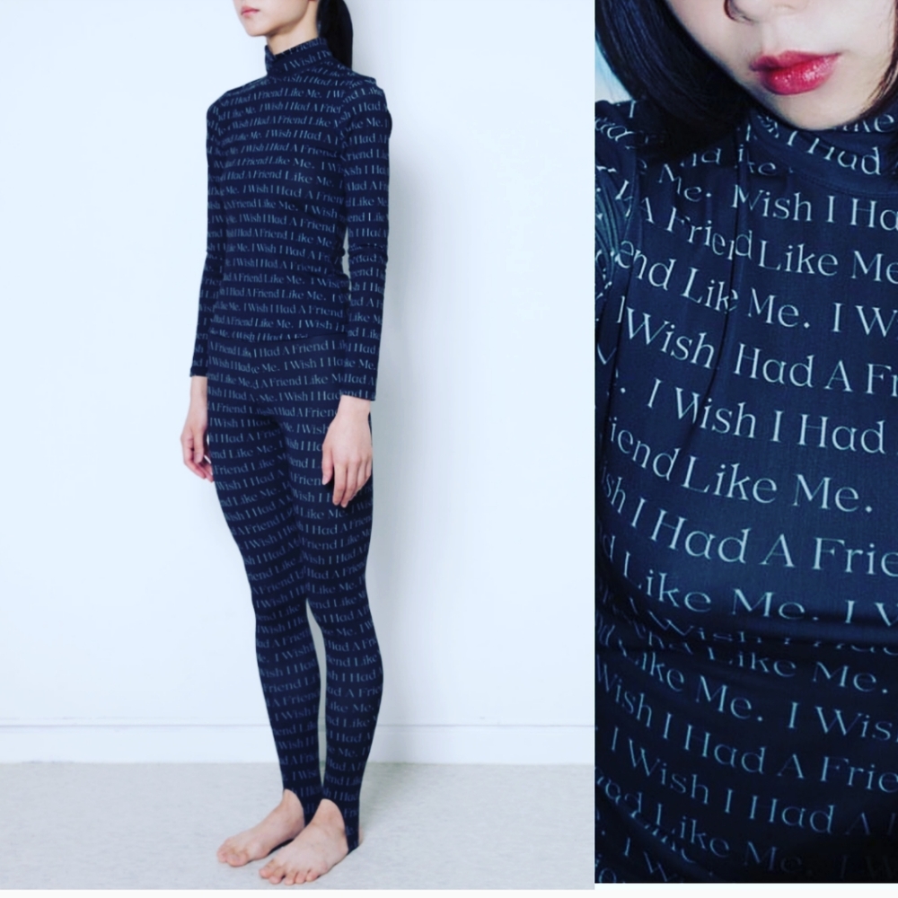 Nwot Halominium monogram turtleneck+ stirrup pant SET xs